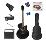 Zestaw: Gitara elektroakustyczna ShowKit Max czarna+ wzmacniacz+ akcesoria